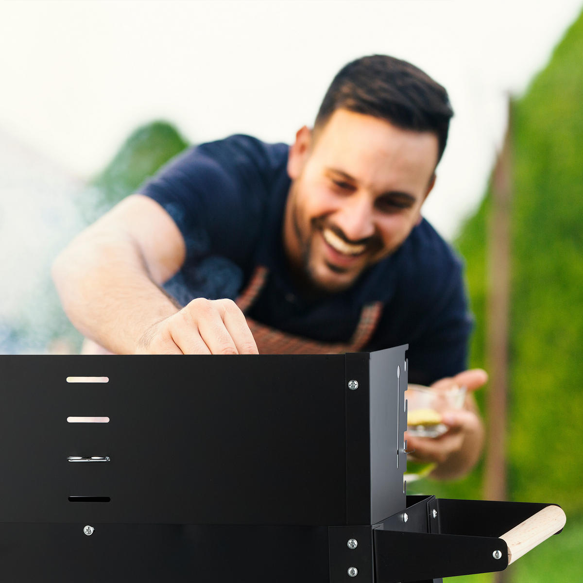 GRILL - Multicolor, Holz/Kunststoff (86/80.5/42cm) - Relaxdays