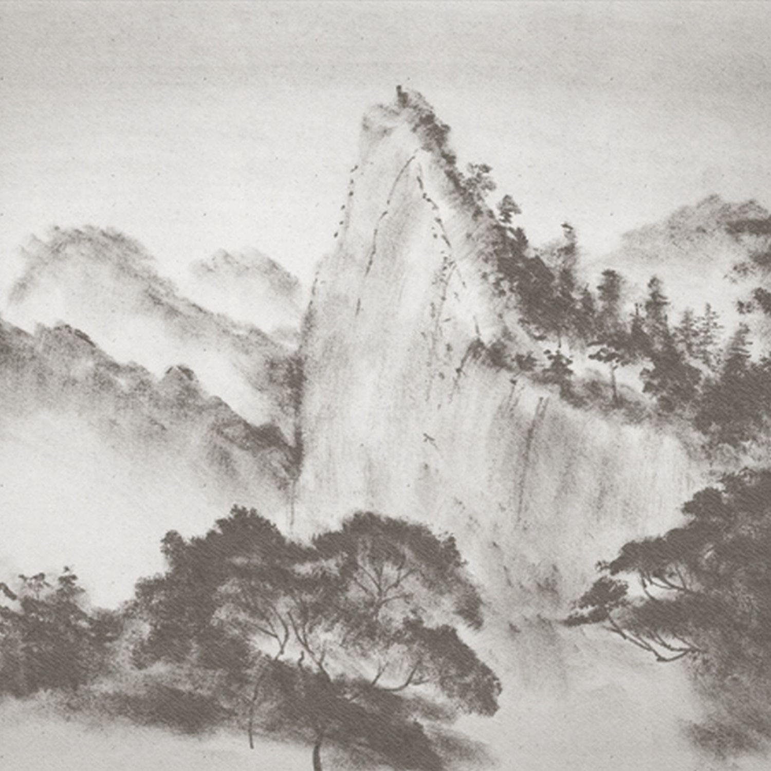 FOTOTAPETE bewaldete Landschaft 371 x 280 cm - Grau, Papier (371/280cm) - Sanders & Sanders