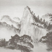 FOTOTAPETE bewaldete Landschaft 371 x 280 cm - Grau, Papier (371/280cm) - Sanders & Sanders