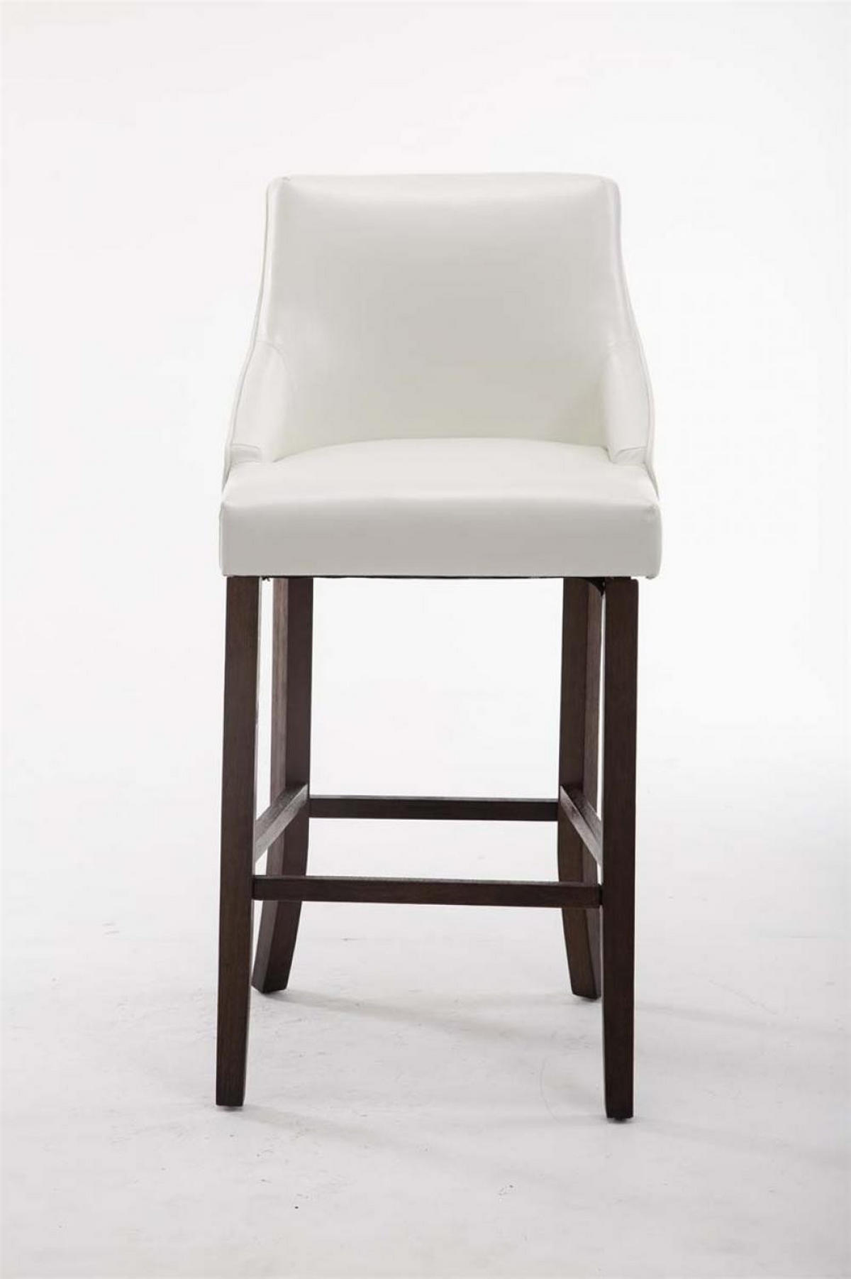 BARHOCKER Lederlook weiß - Weiß, Holz/Textil (54.5/113/53cm) - CLP