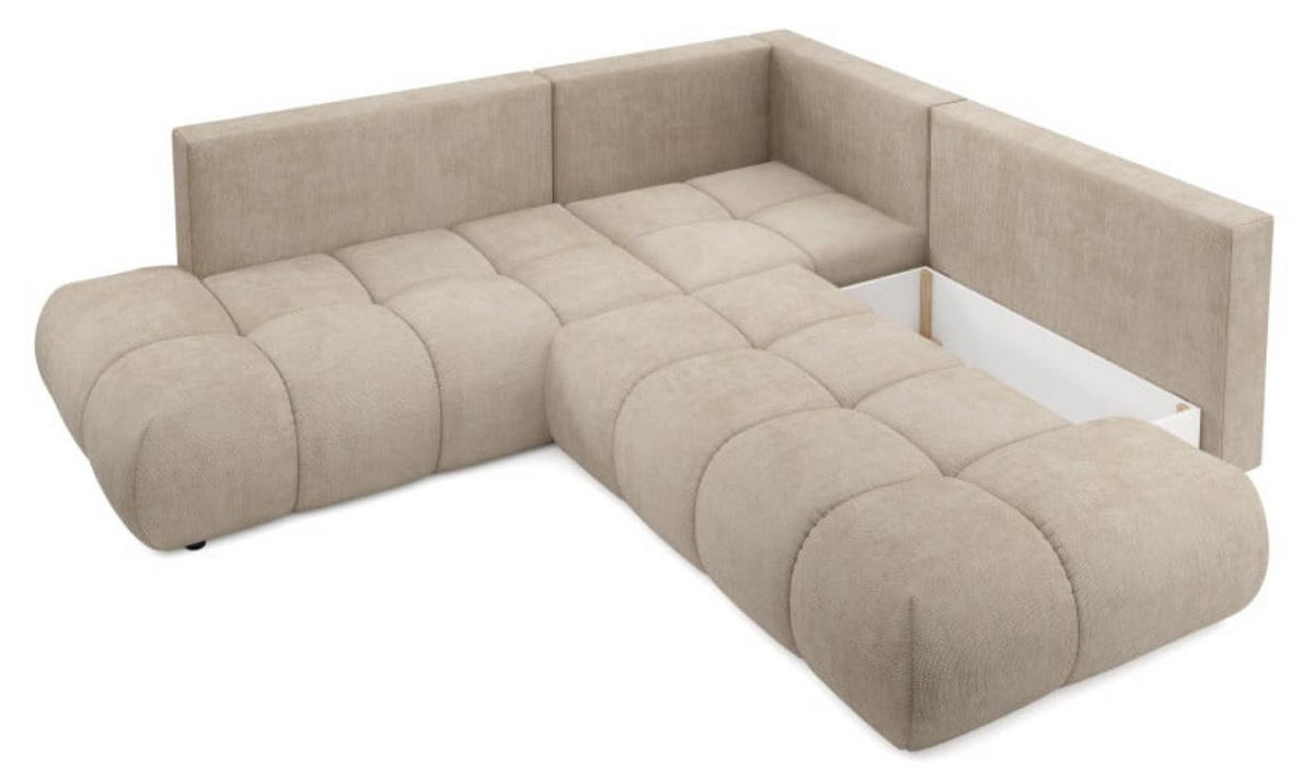 ECKSOFA Beige SOHI Flow 02 Ausziehbar Mit Schlaffunktion - Beige, Textil (266.5/266.5cm) - Sepro Meble