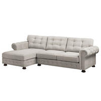 ECKSOFA mit Longchair - Microfaser - Grau, Textil (302/166cm) - home24