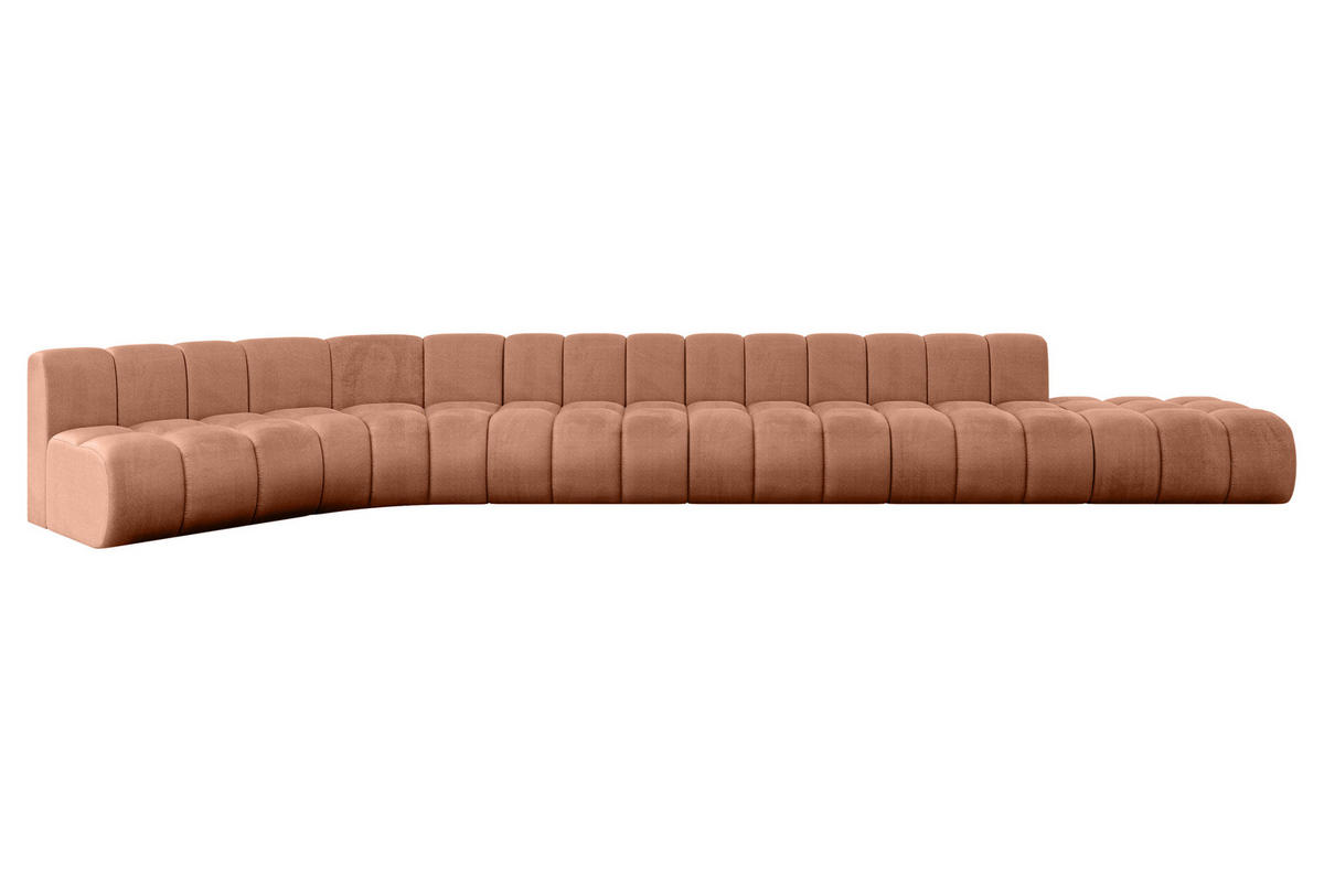 ECKSOFA modulares Sofa Brilo-L3 - 562x174x70 cm Apricot - Koralle, Holzwerkstoff/Textil (562/174cm) - ALTDECOR