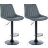 BARHOCKER 2er Set Lederlook grau - Grau, Textil/Metall (49.5/91/50cm) - CLP
