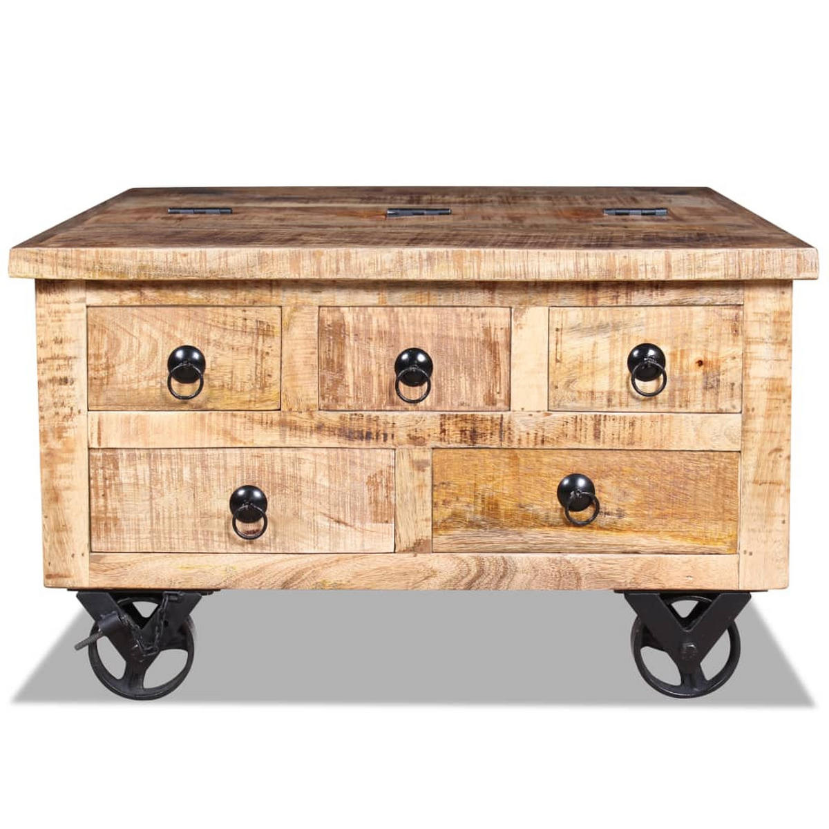 COUCHTISCH Raues Mangoholz 70x70x40 cm - Braun, Holzwerkstoff (70/70/40cm) - furnicato