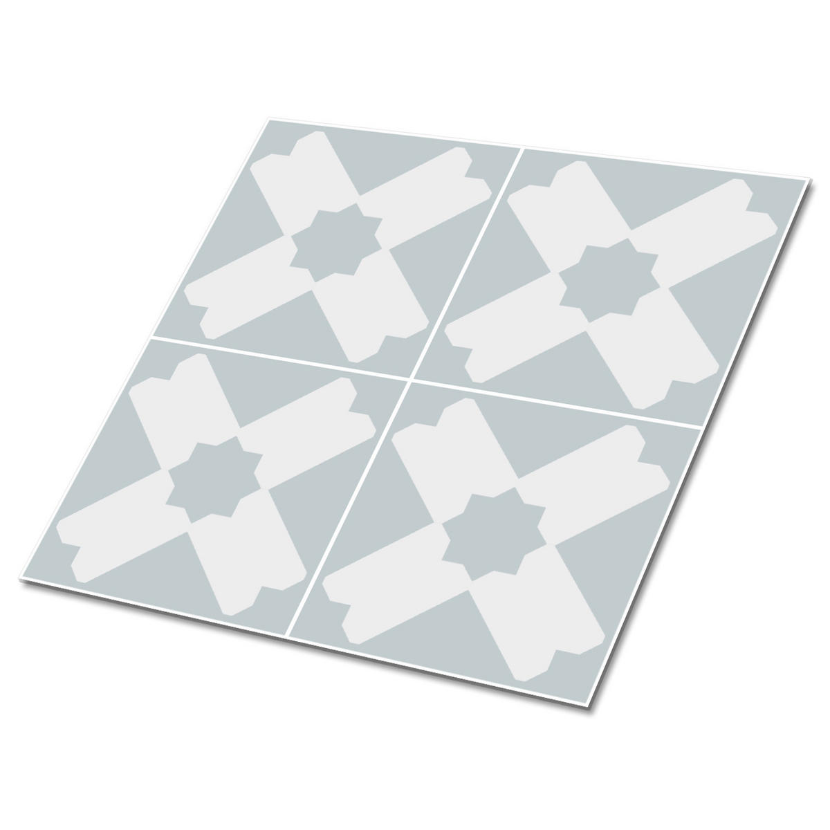 FLIESENAUFKLEBER 9 Stück 30x30 cm selbstklebend Geometrisches Patchwork - Grau, Textil (30/1.6/30cm) - TULUP