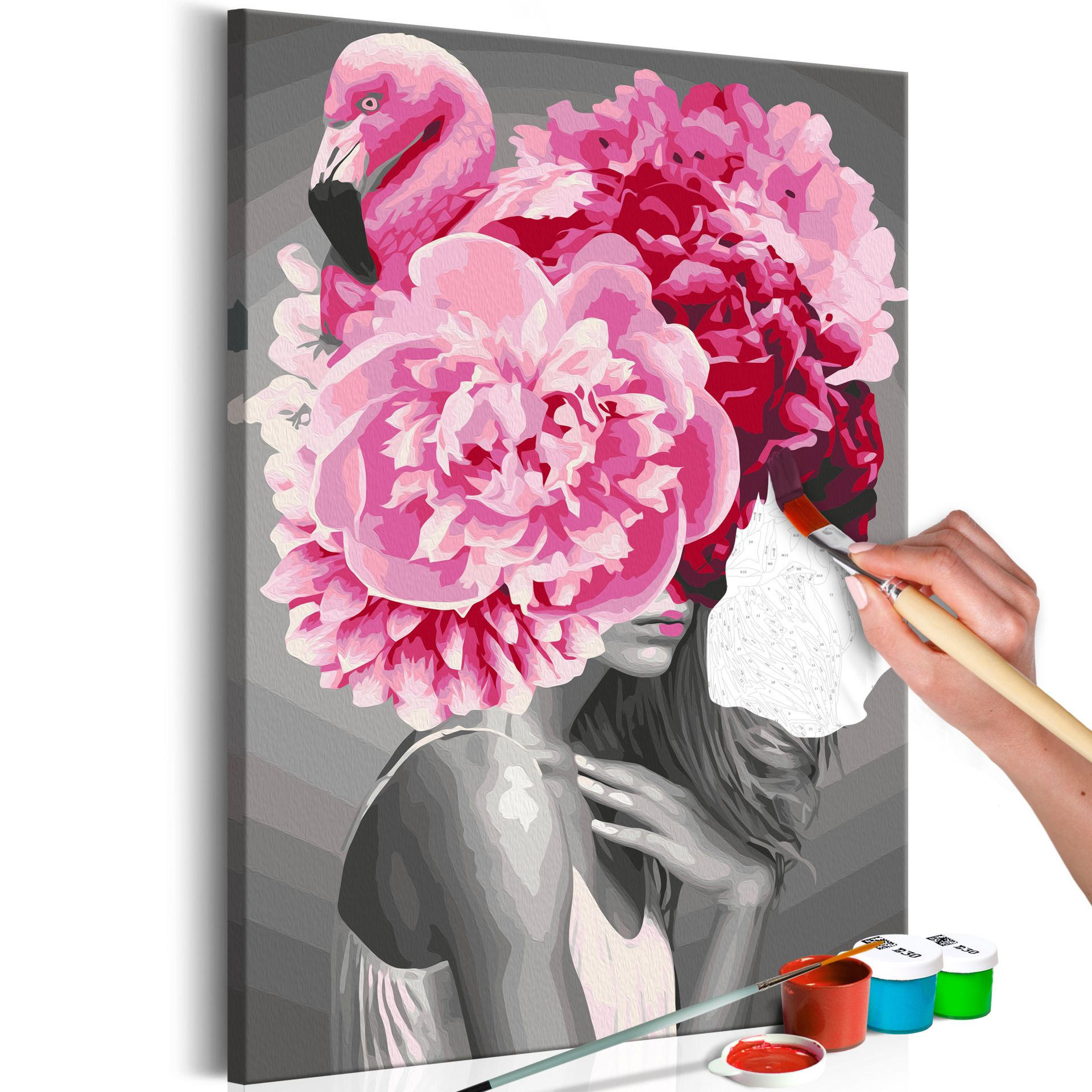 MALEN NACH ZAHLEN 40/50 cm - Pink/Schwarz, Textil (1.4/50cm) - KUNSTLOFT