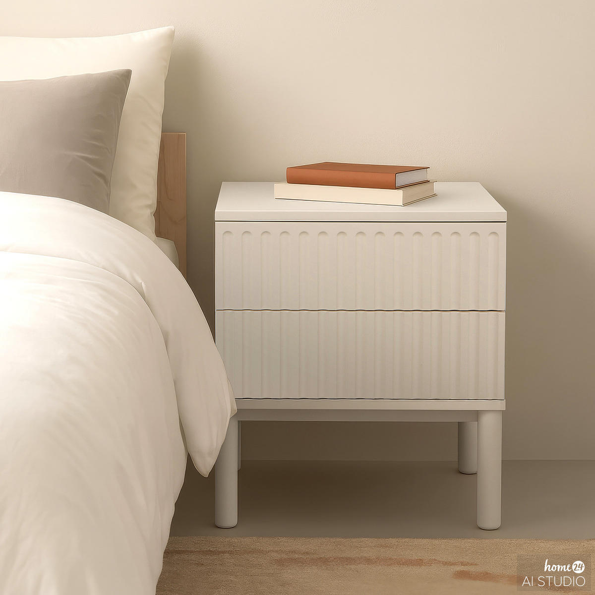 NACHTKOMMODE - Kaschmir, Holz/Holzwerkstoff (48/55/40cm) - home24