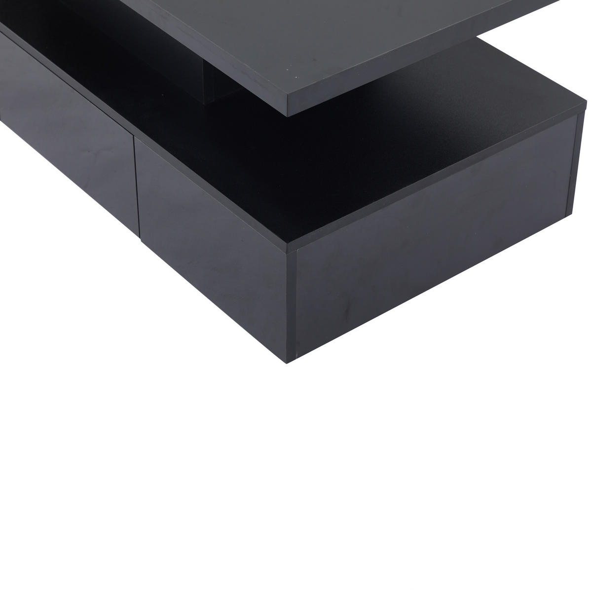 COUCHTISCH 100/50/39 cm mit LED-Beleuchtung, Schublade und offenem Fach, Hochglanz, Schwarz - Schwarz, Holzwerkstoff (100/50/39cm) - Redom
