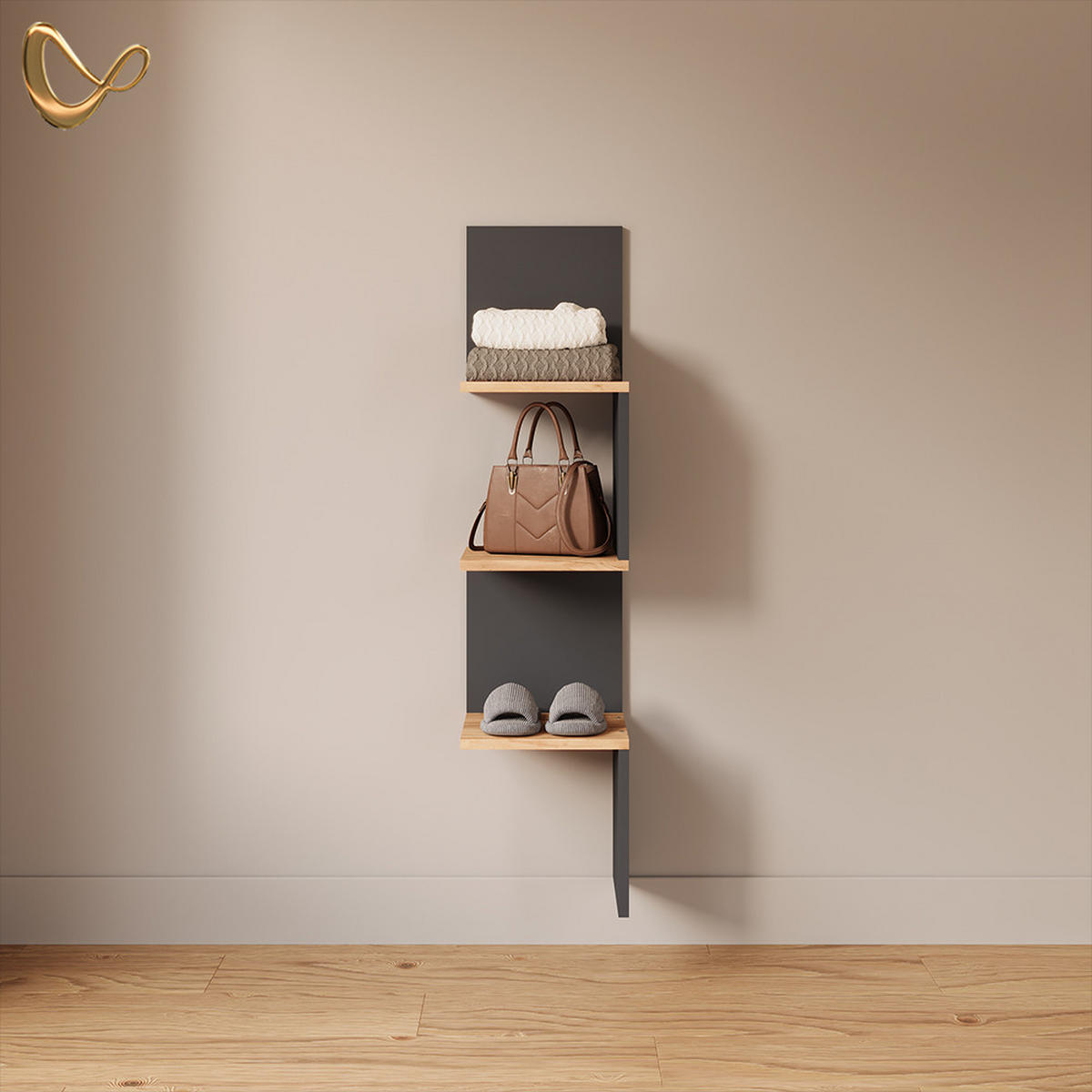 ECKREGAL Vesuvio Anthrazit 28 x 116.4 cm - Anthrazit, Holzwerkstoff (28/116.4/28cm) - Livinity®