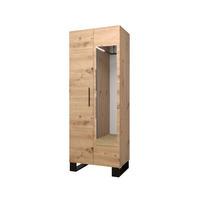 GARDEROBENSCHRANK 196/74/45,6 2-türig - Schwarz/Eiche Artisan, Holz/Kunststoff (74/196/45.6cm) - Abiks Möbel