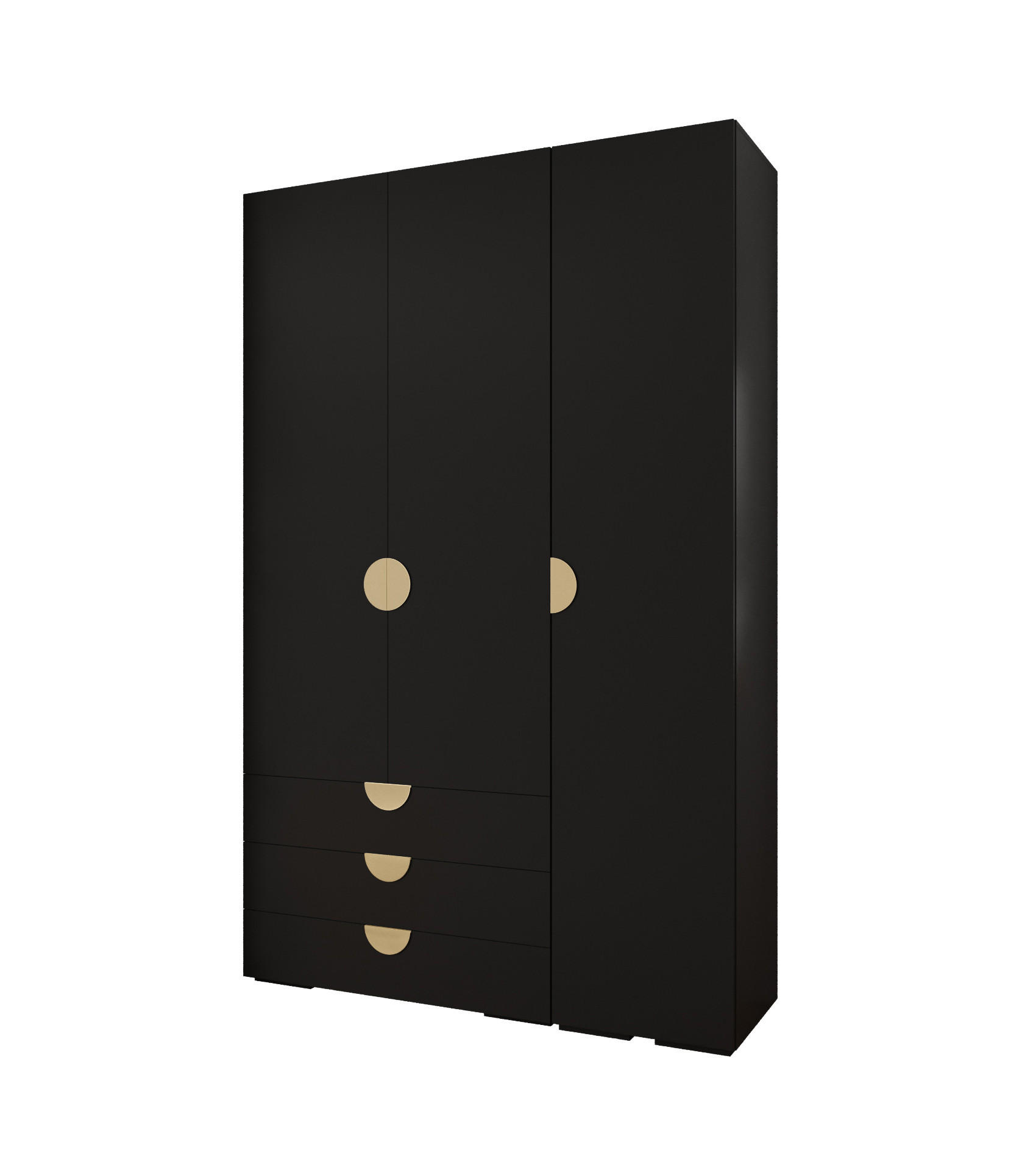 GARDEROBEN-SET 236,7/150/47 - Goldfarben/Schwarz, Holz/Kunststoff (150/236.7/47cm) - Abiks Möbel