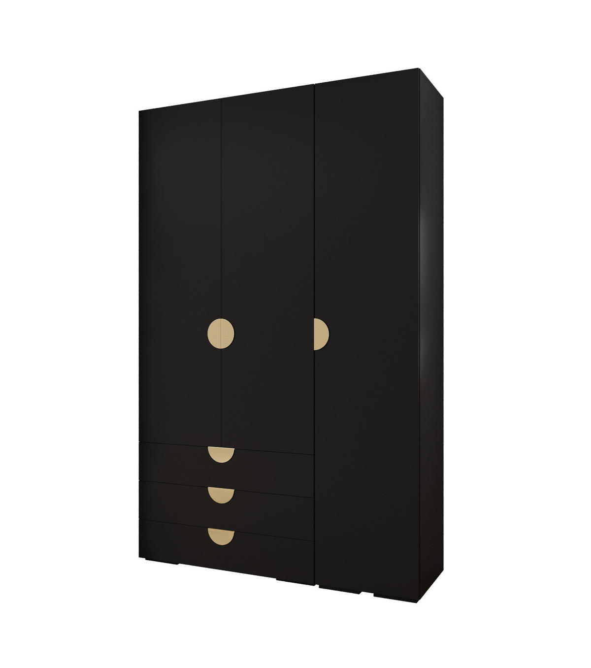 GARDEROBEN-SET 236,7/150/47 - Goldfarben/Schwarz, Holz/Kunststoff (150/236.7/47cm) - Abiks Möbel