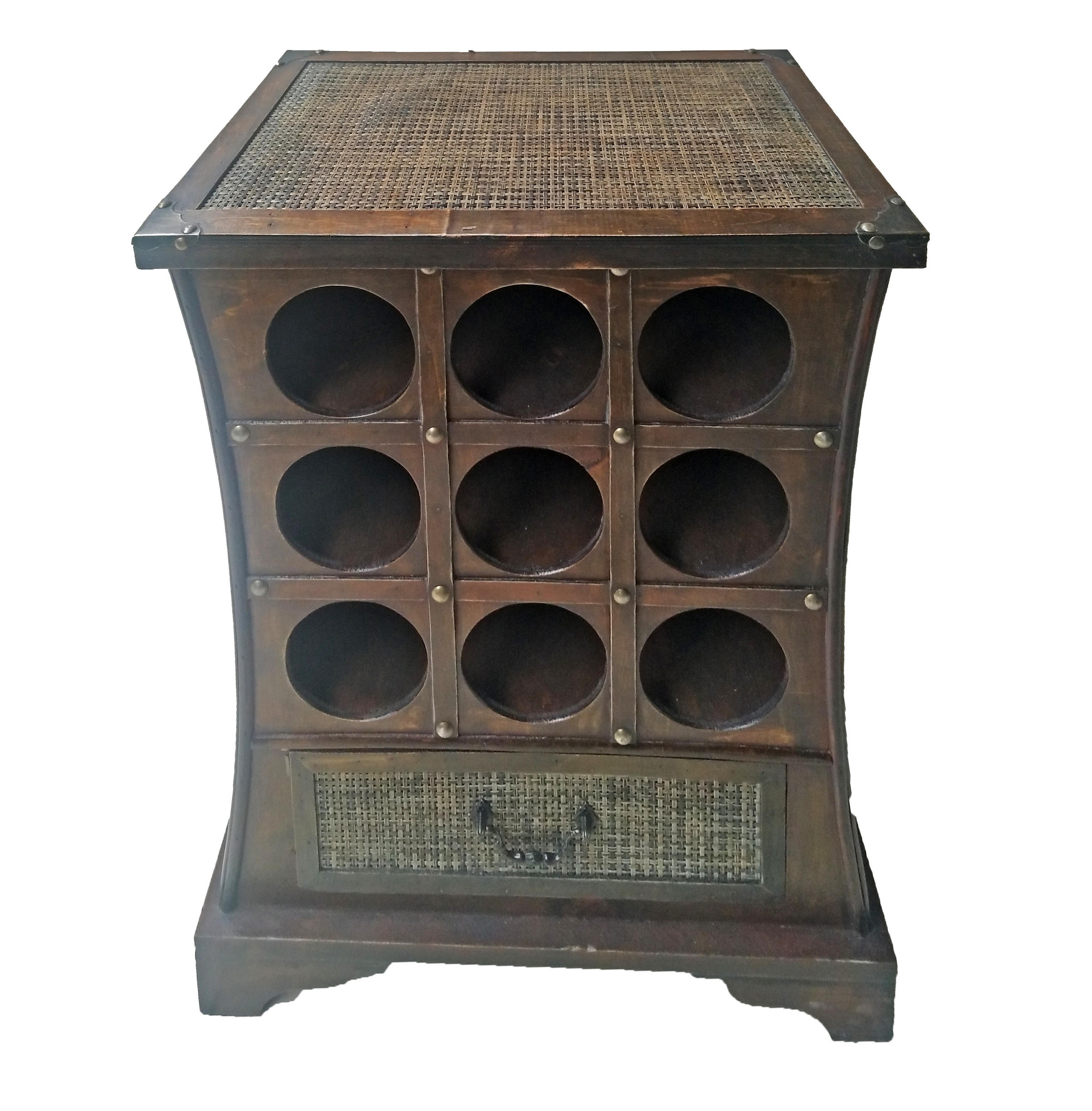 WEINREGAL Kuko im Kolonialstil Holz Dunkelbraun 58x46x29cm - Dunkelbraun, Holz (46/58/29cm) - DELUKE