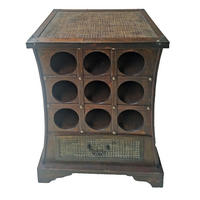 WEINREGAL Kuko im Kolonialstil Holz Dunkelbraun 58x46x29cm - Dunkelbraun, Holz (46/58/29cm) - DELUKE