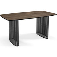 ESSTISCH Cavaro rechteckig oval ausziehbar, Walnuss Braun 180-256/90/76 cm - Walnussfarben/Schwarz, Holzwerkstoff/Metall (90/256/76cm) - WFL GROUP