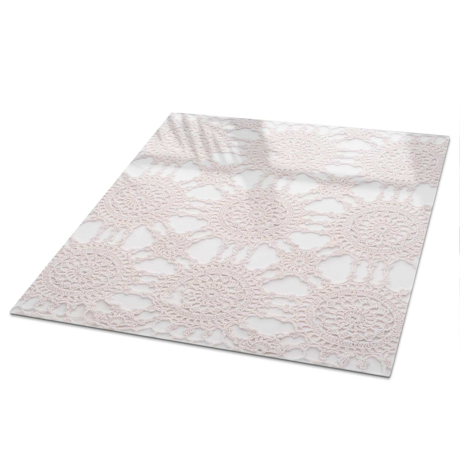 TISCHPLATTE 50x50 cm – Durchbrochene Eleganz - Beige, Glas (50/50/0.4cm) - Wallfluent