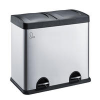 MÜLLEIMER T2X24 Silber - Silberfarben, Metall (59/54/33cm) - SVITA