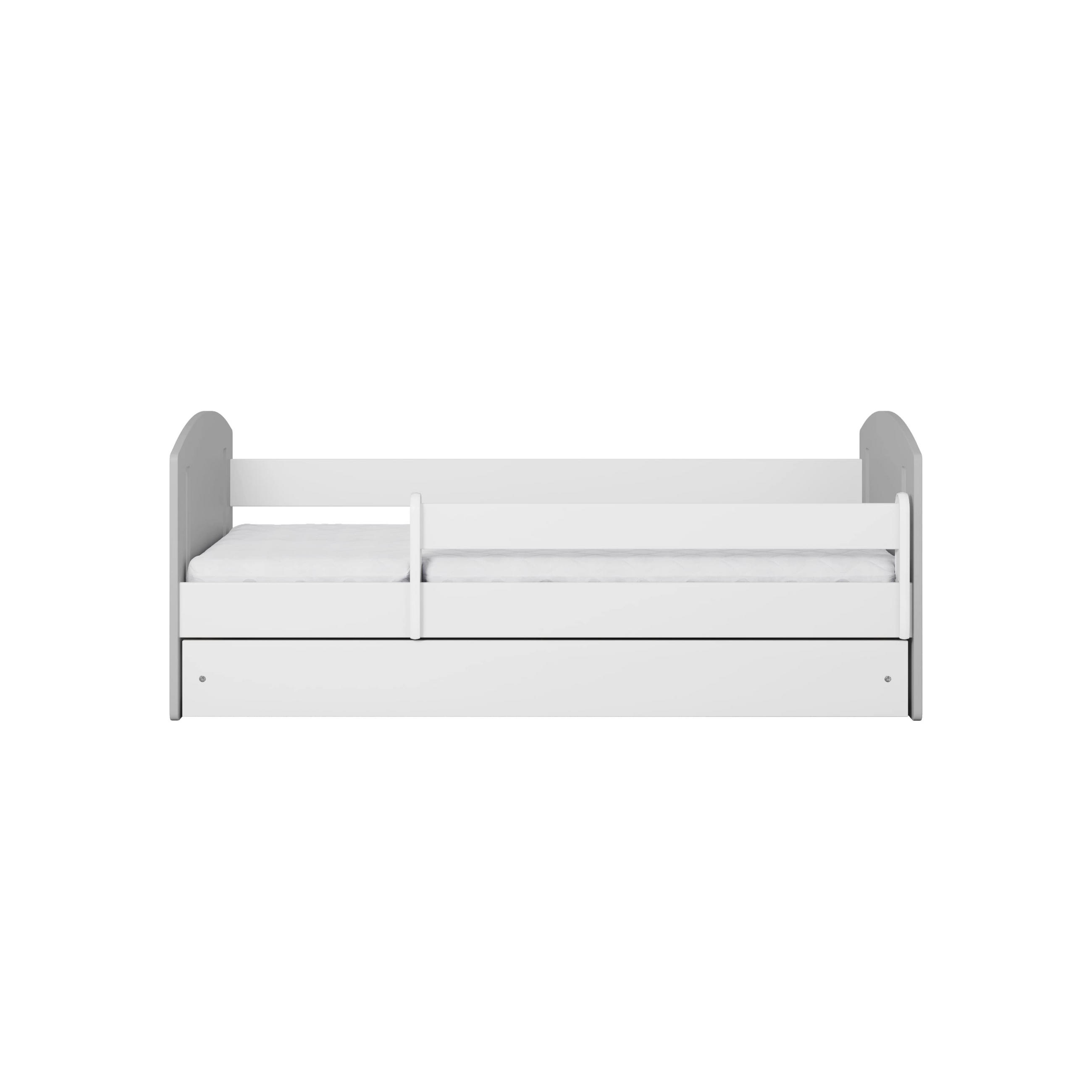 KINDERBETT CLASSIC II mit Schublade und Matratze 90/65/144 - Grau, Holzwerkstoff (80/140cm) - RAUMHIRSCH FURNITURE
