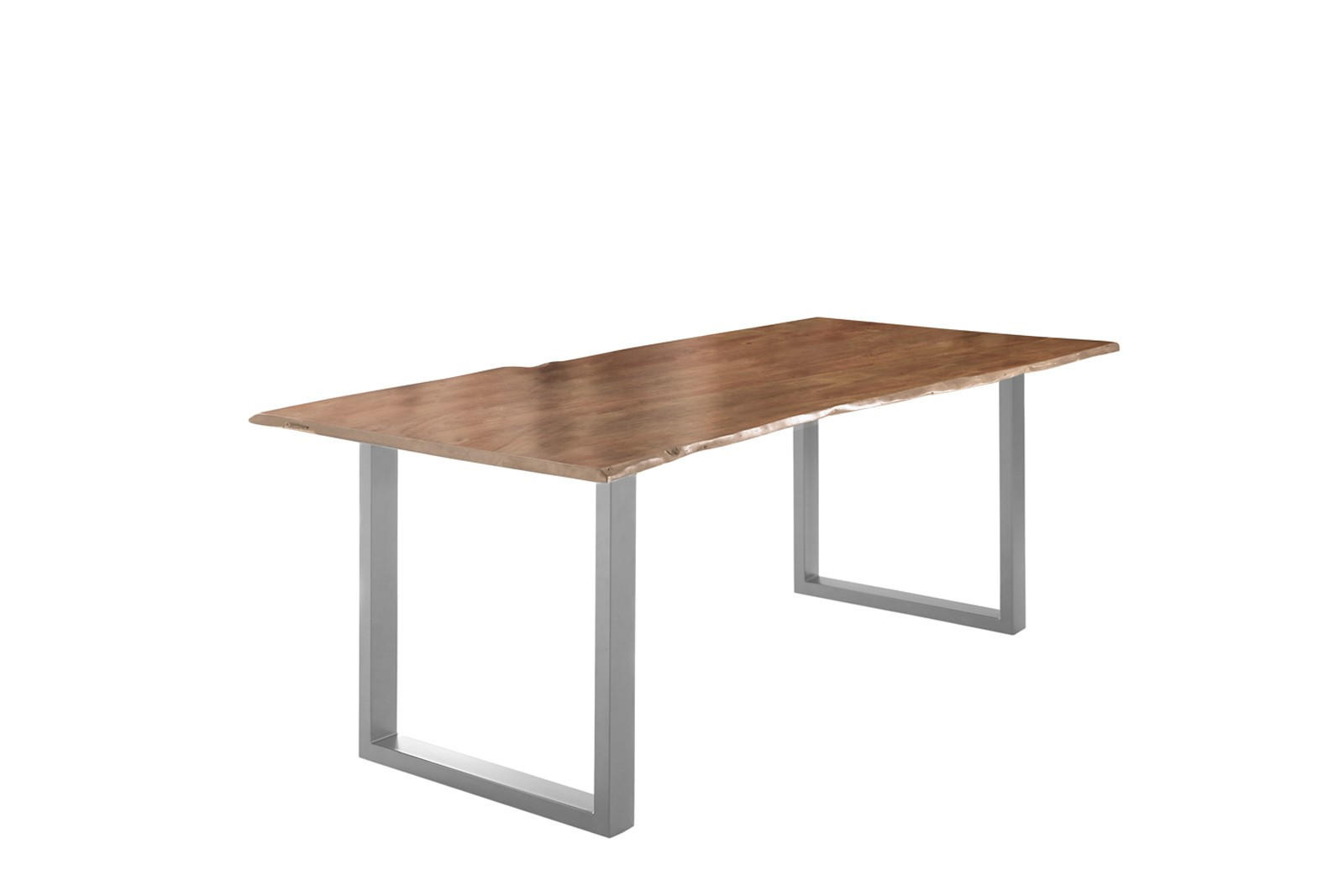 ESSTISCH LUBIN - Beige/Silberfarben, Holz/Metall (100/240/77cm) - SAM