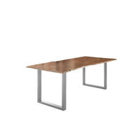 ESSTISCH LUBIN - Beige/Silberfarben, Holz/Metall (100/240/77cm) - SAM