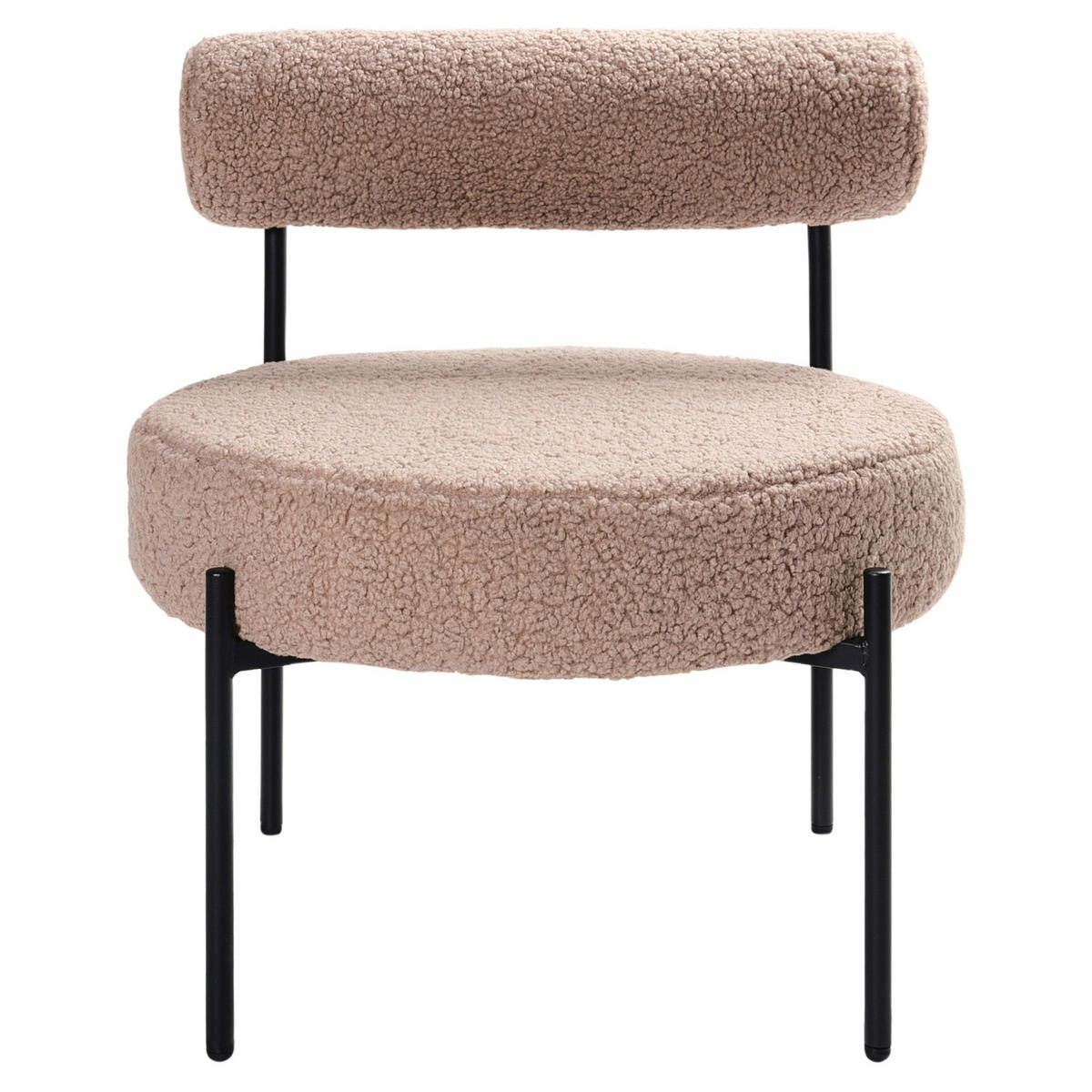 SESSEL Taupe Alpha - Taupe/Schwarz, Textil (60/66/60cm) - Beliani