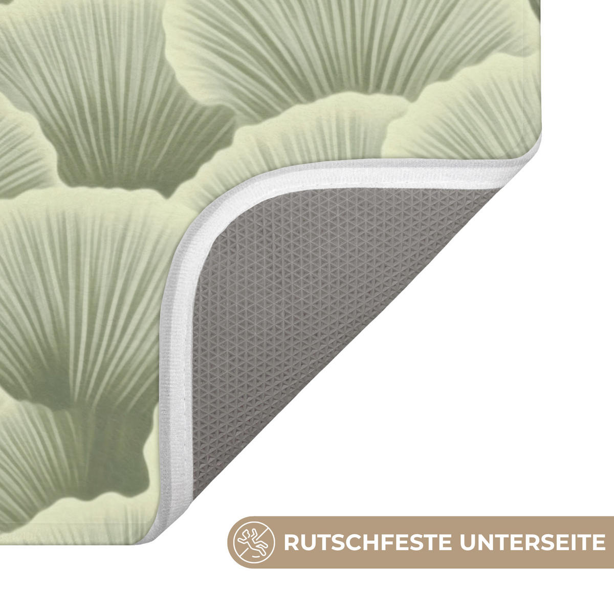 WC PŘEDLOŽKA Vějíř - list - zelený 40x60 cm - pastelově zelená, textil/plast (40/1cm) - OnlyWow