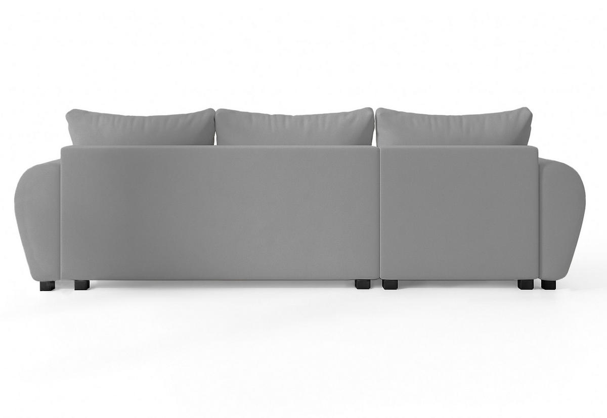 ECKSOFA L Form Malatya Hellgrau 246/145/82 cm stilvolle mit Schlaffunktion L - Hellgrau/Schwarz, Kunststoff/Textil (145/246cm) - AX Living