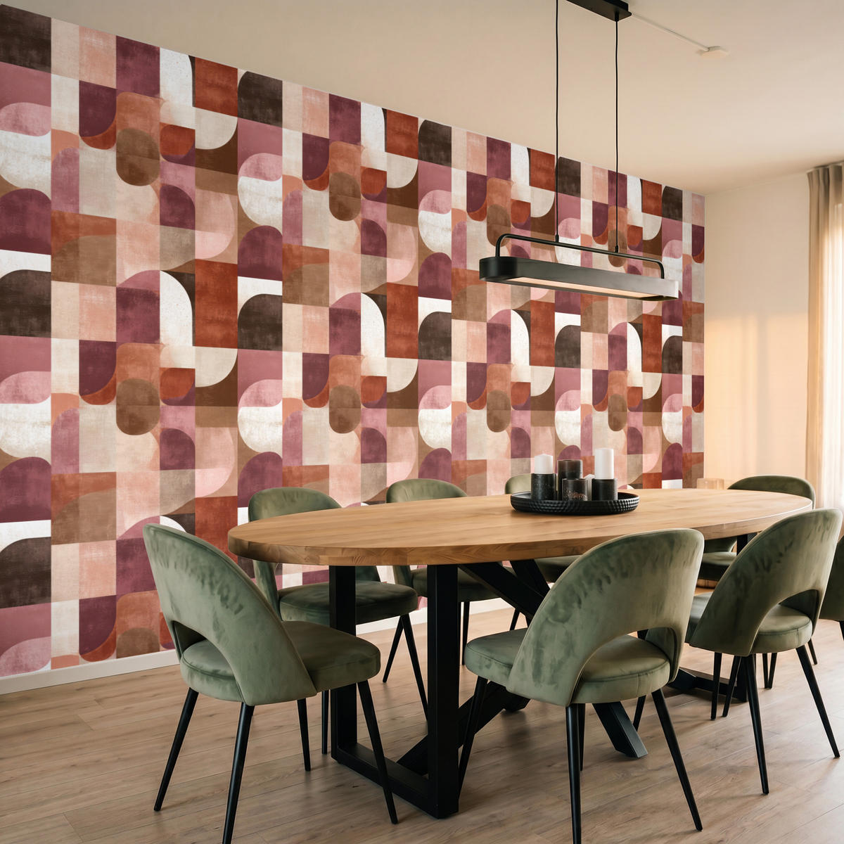 TAPETE - Geometrie - Modern - Retro - 400x220 cm - Multicolor, Papier (400/220cm) - OnlyWow