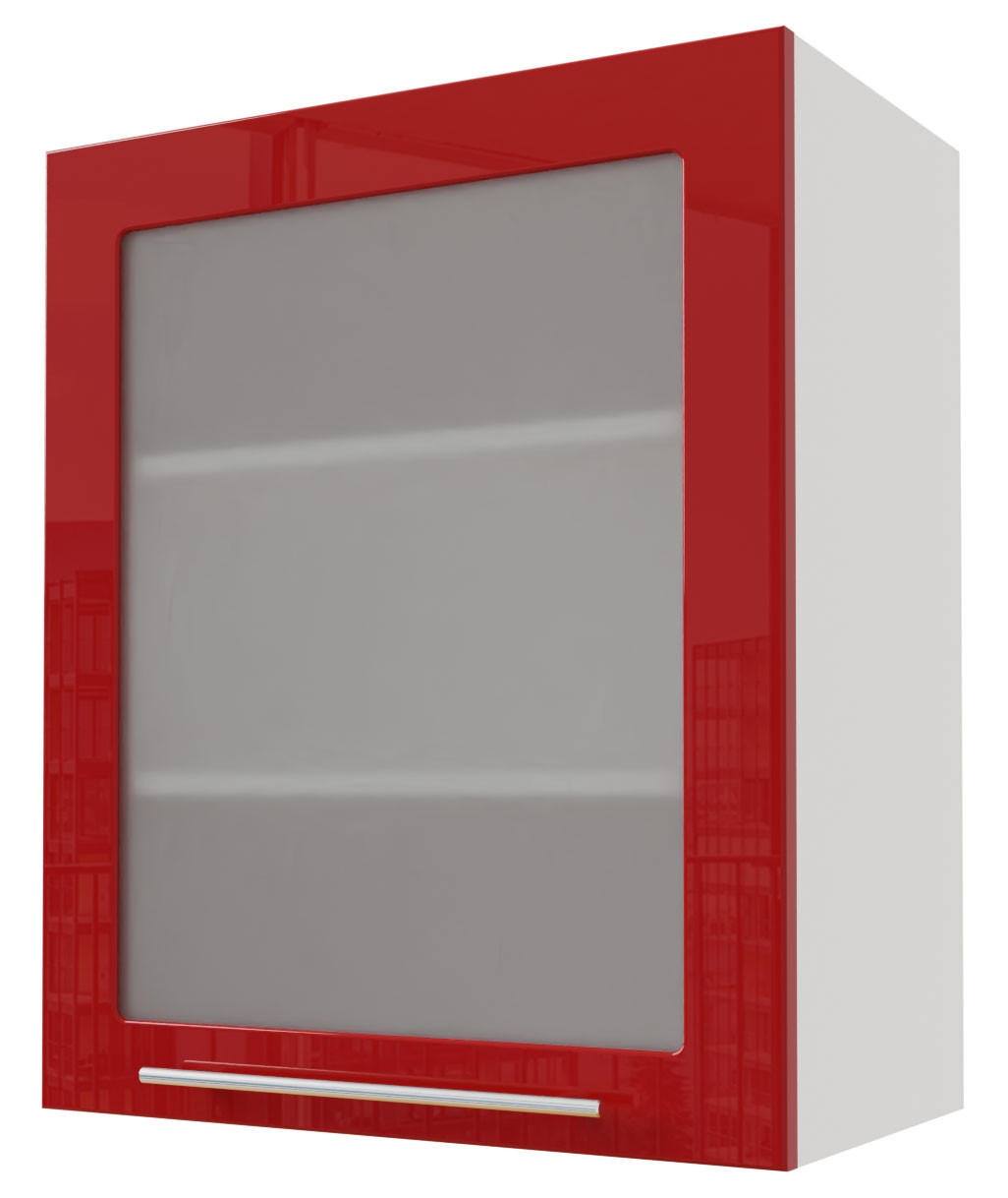 Feldmann-Wohnen Küchenhängeschrank Rot, Weiß 60x72x32.5 cm