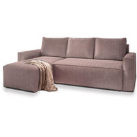 ROHOVÁ SEDAČKA POTARO šeříková - šedá/šeříková, dřevo/textil (232/140cm) - MASSENO