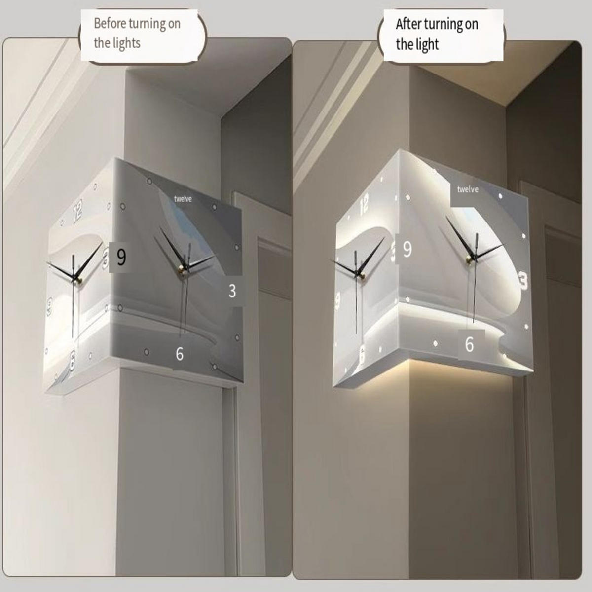 WANDUHR, Acrylmaterial, 26 x 26 x 26 cm, EU-Stecker，Design - Weiß, Kunststoff (26/26/26cm) - Weltevree