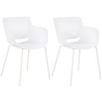 STUHL 2er Set Kunststoff Weiß - Weiß, Kunststoff/Metall (58/80/54cm) - CLP