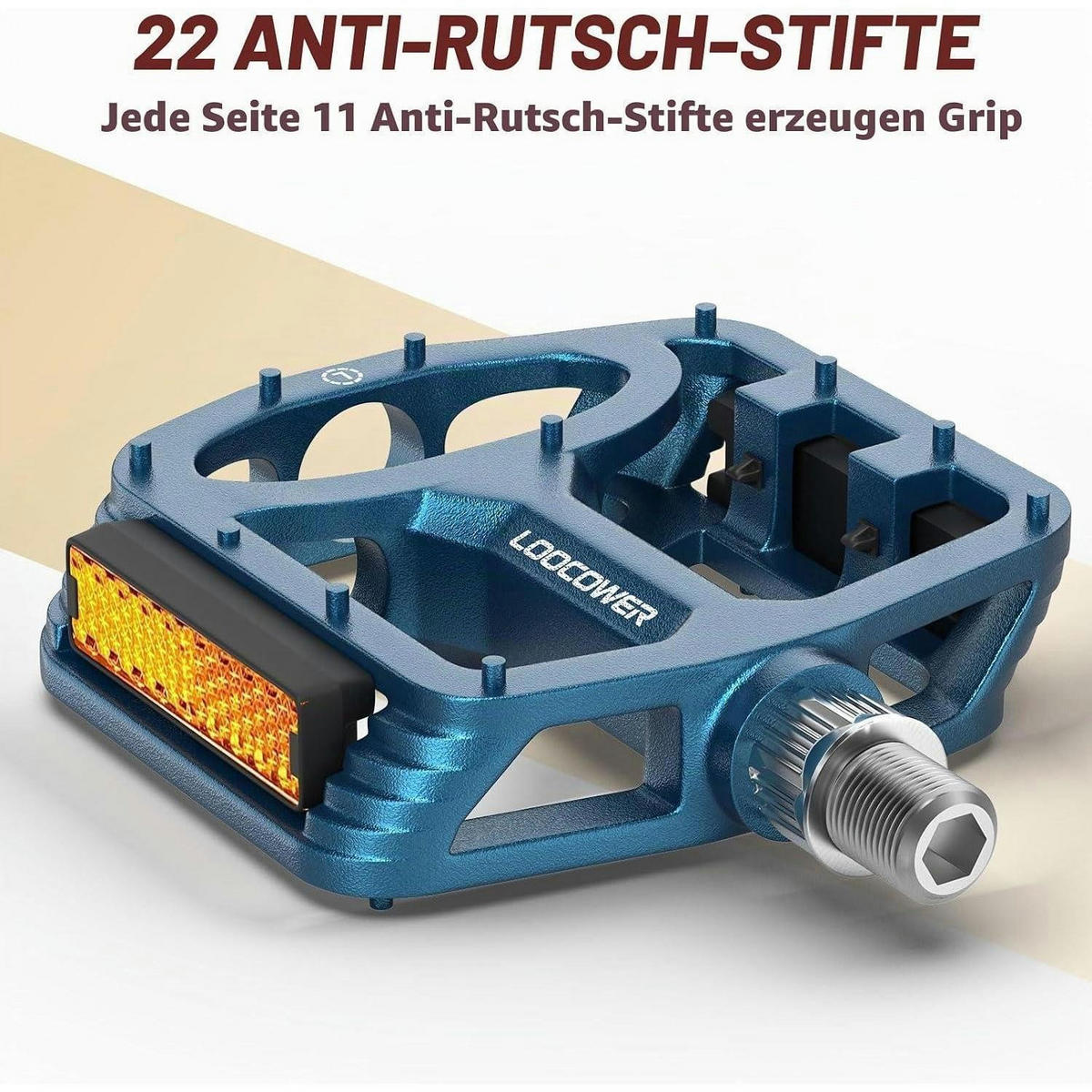 FAHRRADPEDALE Aluminium Blau mit Reflektoren - Blau, Metall (10/1.5/12cm)
