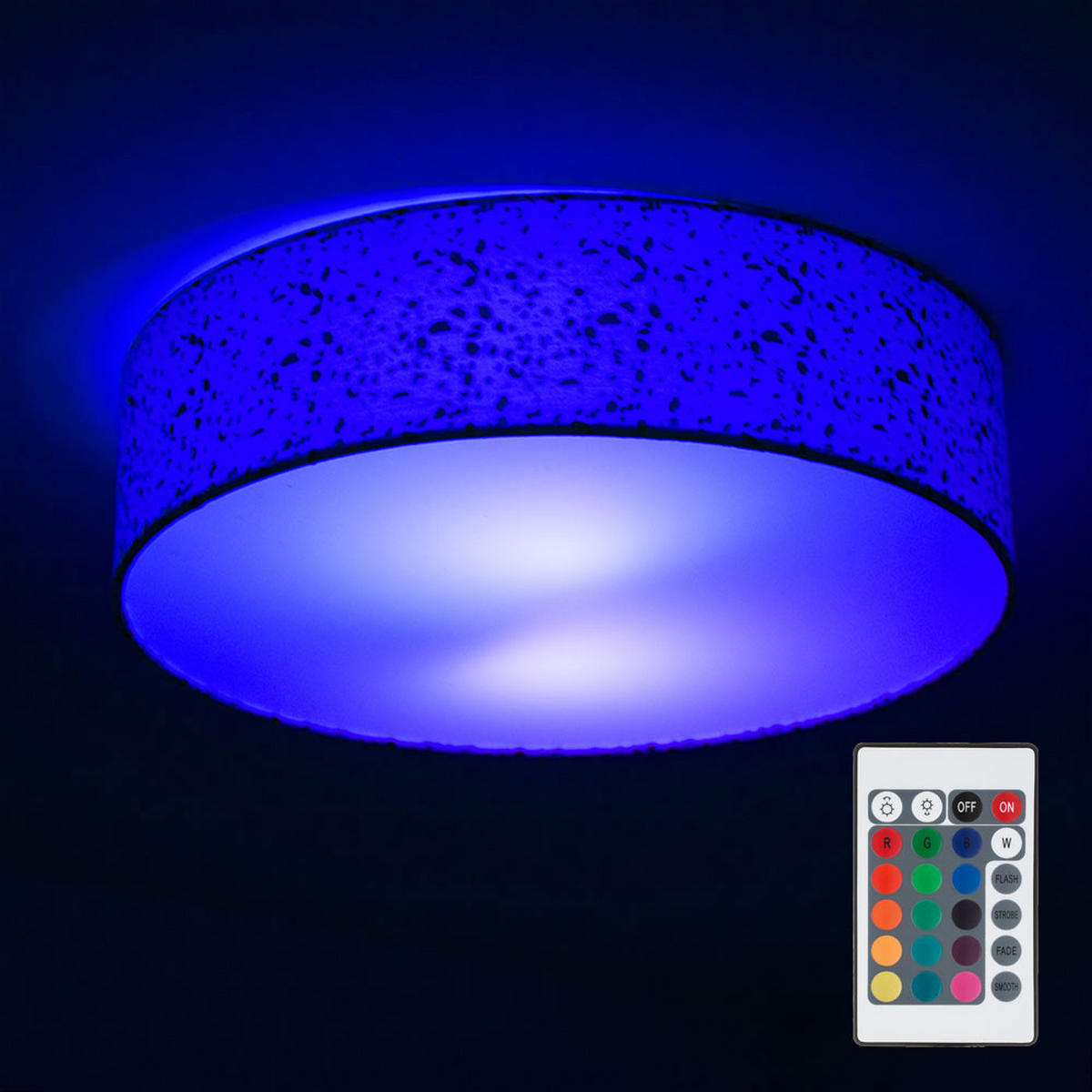 LED DECKENLEUCHTE VARIOS Weiß Terrazzo - Weiß, Metall (38/38/10cm)