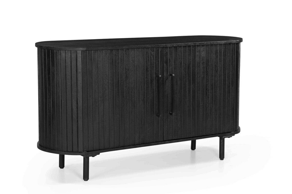 KOMMODE aus Mangoholz 140x45x76cm, schwarz - Schwarz, Metall (140/76/45cm) - Giga Meubel