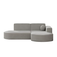 GARTENECKSOFA L-Form Designer Modena Studio Patio Hellgrau Rechts - Hellgrau, Holz/Textil (236/78/165cm) - Kaiser Möbel