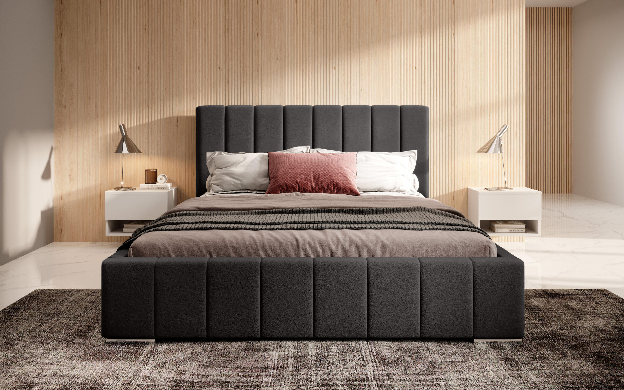 Thumbnail - Fedve Posterbett, Dunkelbraun, Textil, 140x200 cm, Schlafzimmer, Betten, Polsterbetten