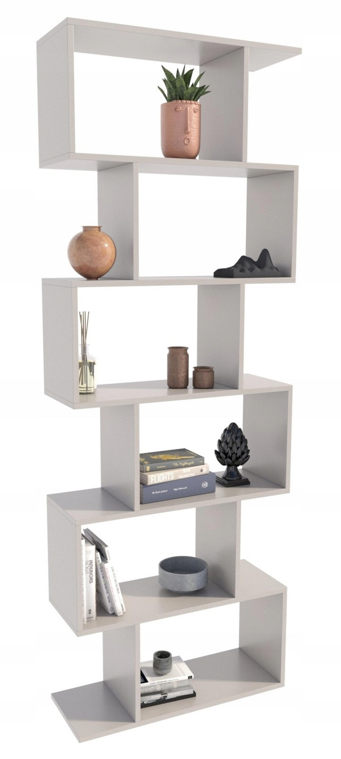 BÜCHEREGAL BASK MAX Kaschmir 76,4/28/210 cm - Kaschmir, Holzwerkstoff (76.4/210/28cm) - Matkam Möbel
