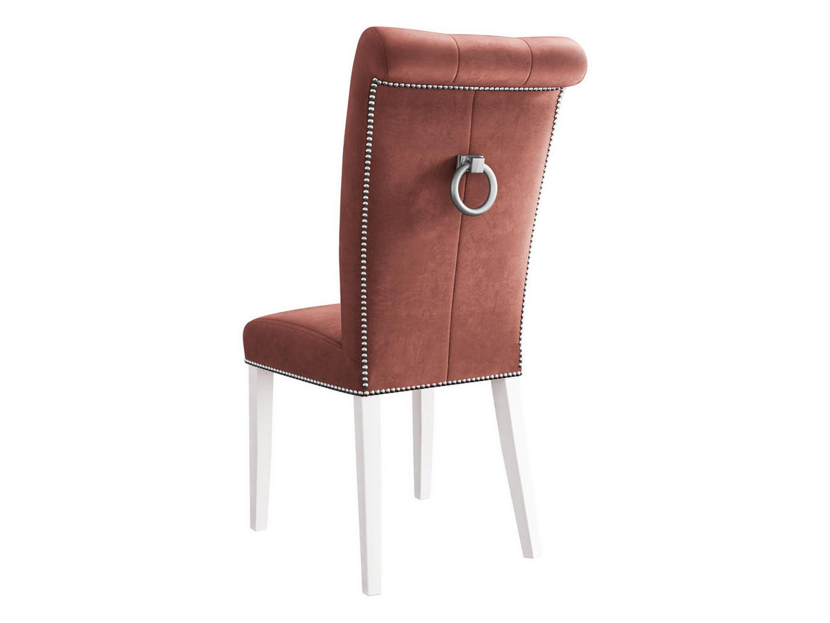 POLSTERSTUHL Christina, Holzfarbe: Weiß - Weiß/Rosa, Holz/Textil (47/103/68cm) - MIRJAN24