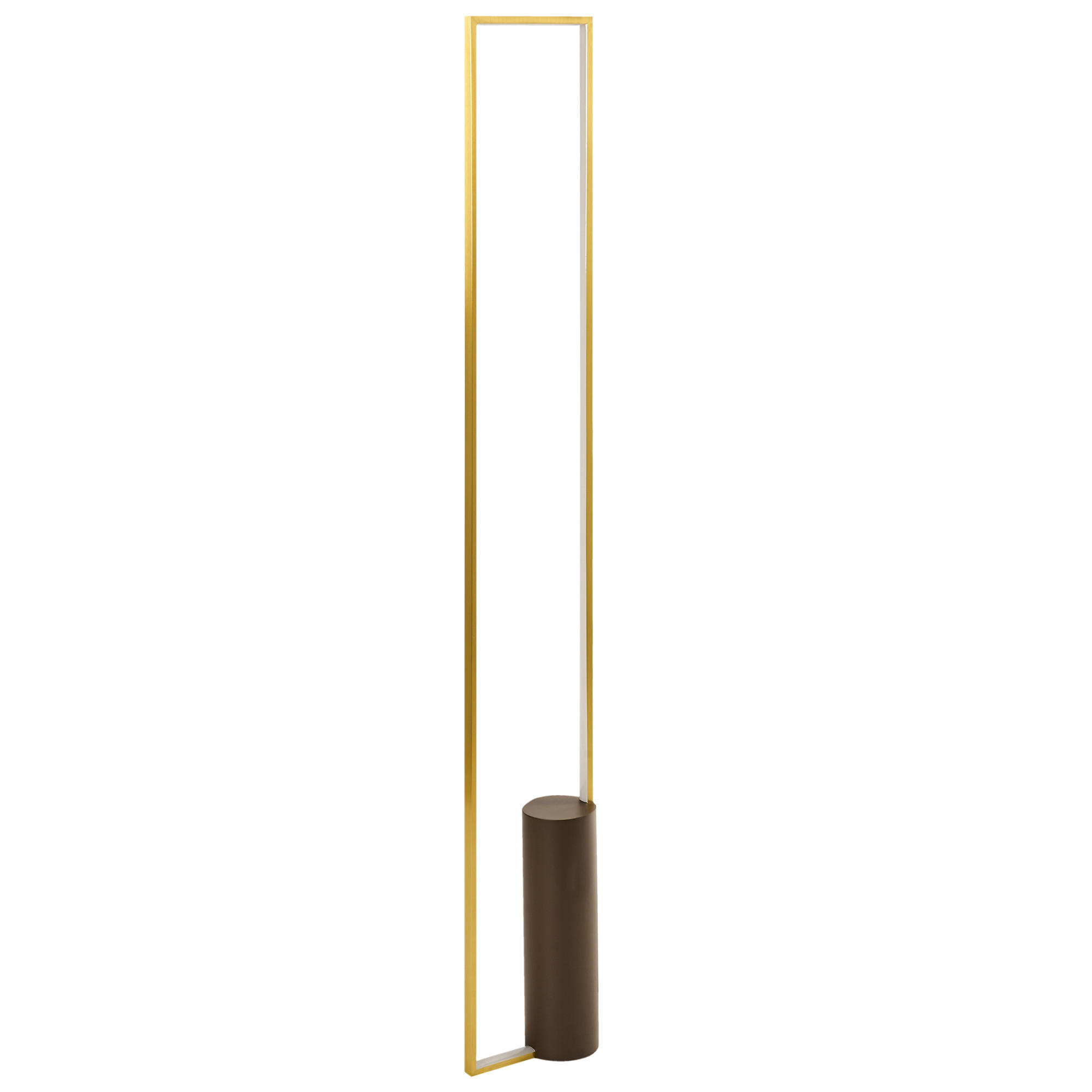 LED-STEHLAMPE Gold/Braun Patricio - Goldfarben/Braun, Metall (10/20/140cm) - Beliani