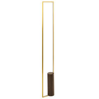 LED-STEHLAMPE Gold/Braun Patricio - Goldfarben/Braun, Metall (10/20/140cm) - Beliani