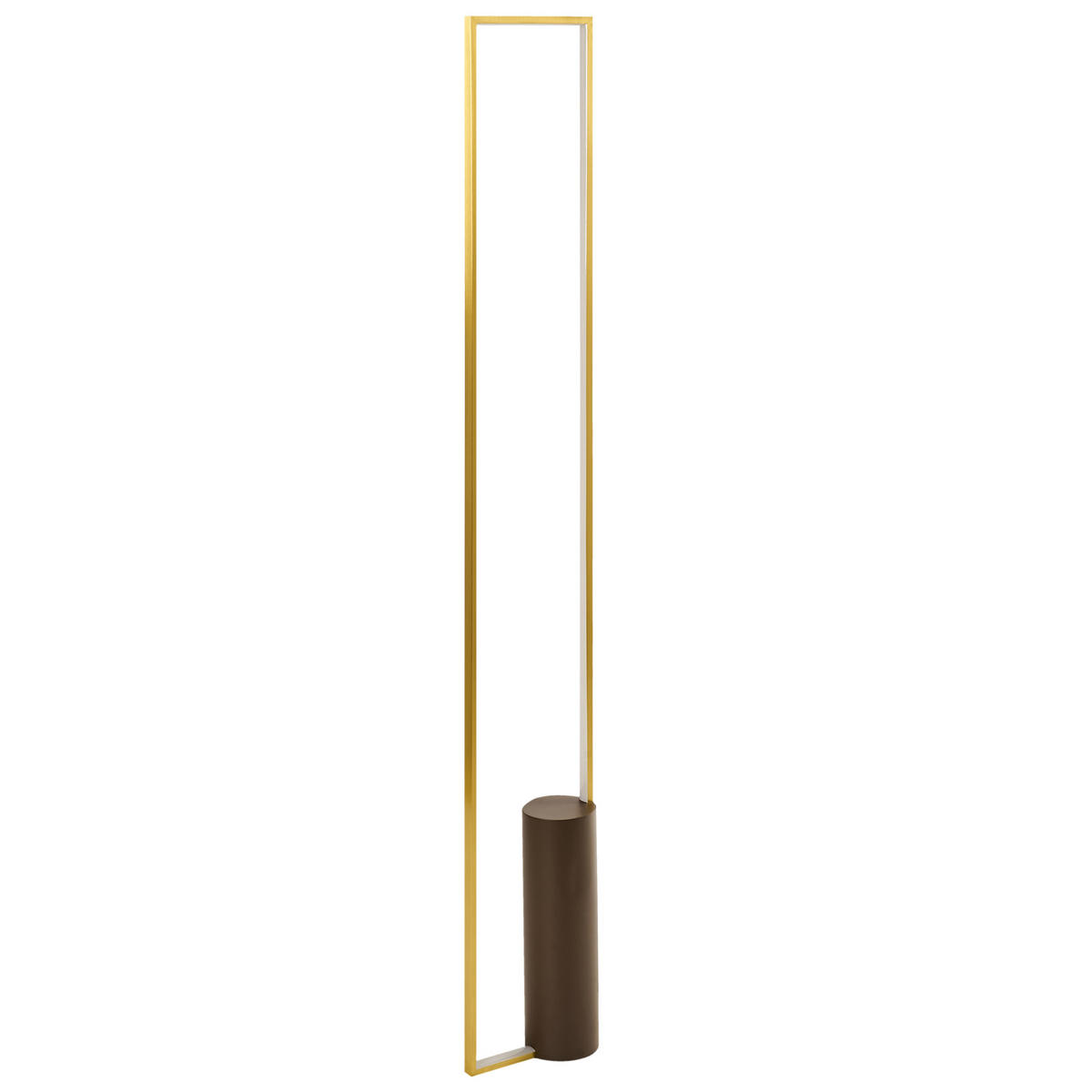 LED-STEHLAMPE Gold/Braun Patricio - Goldfarben/Braun, Metall (10/20/140cm) - Beliani