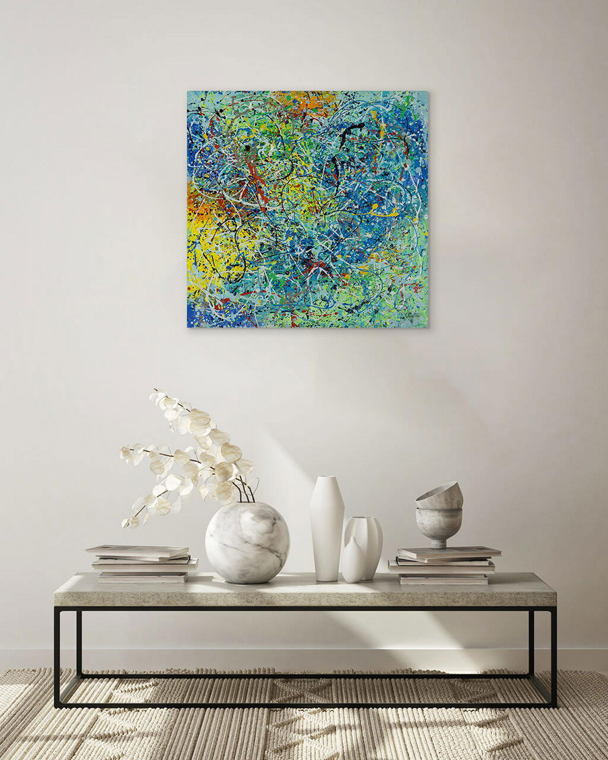 ACRYLBILD HANDGEMALT 80/80 cm - Multicolor, Holz/Textil (80/80cm) - KUNSTLOFT