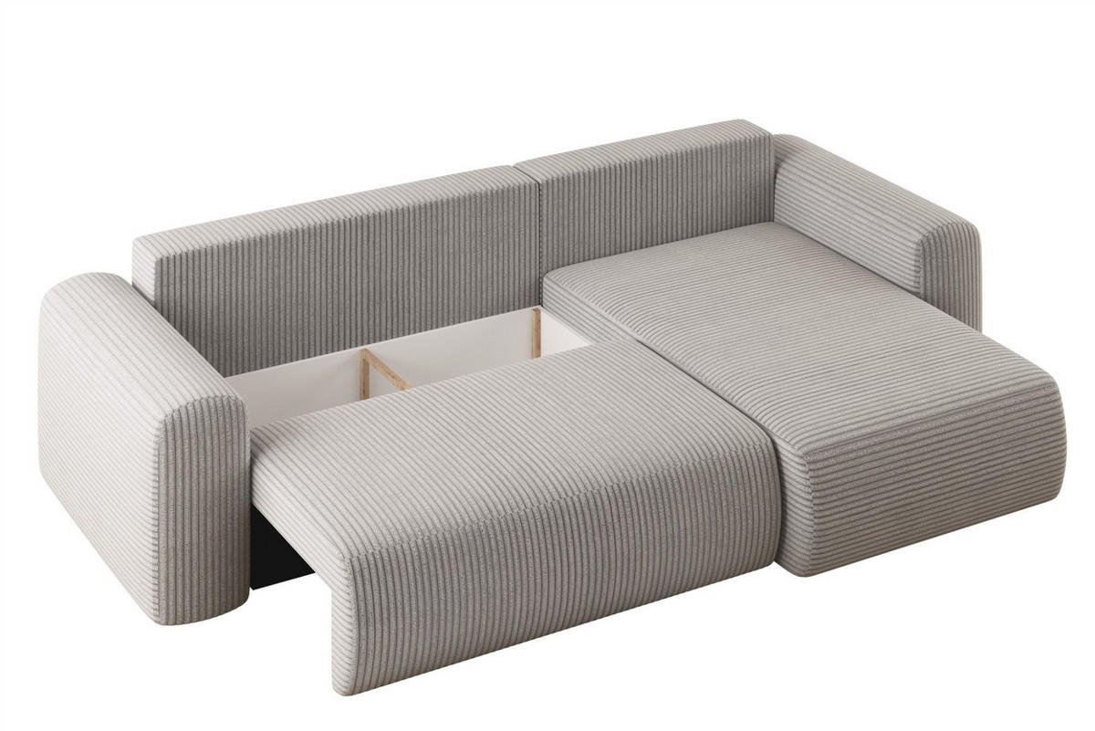 ECKSOFA Flora In Poso - Schwarz, Holzwerkstoff/Textil (272/145cm) - Fun Möbel