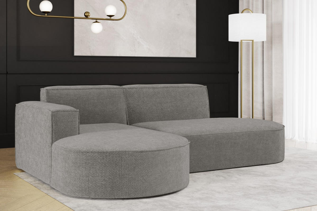 ECKSOFA L Form MODENA STUDIO Stoff Nordic Dunkelgrau Links - Dunkelgrau, Holz (165/236cm) - Kaiser Möbel