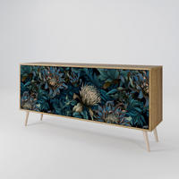 SIDEBOARD TWILIGHT BLOOM, Eicheneffekt, 164,5x42x77,5 cm, 3 Türen - Eichefarben/Buchefarben, Holzwerkstoff/Buchenholz (164.5/77.5/42cm) - SpaceRebels