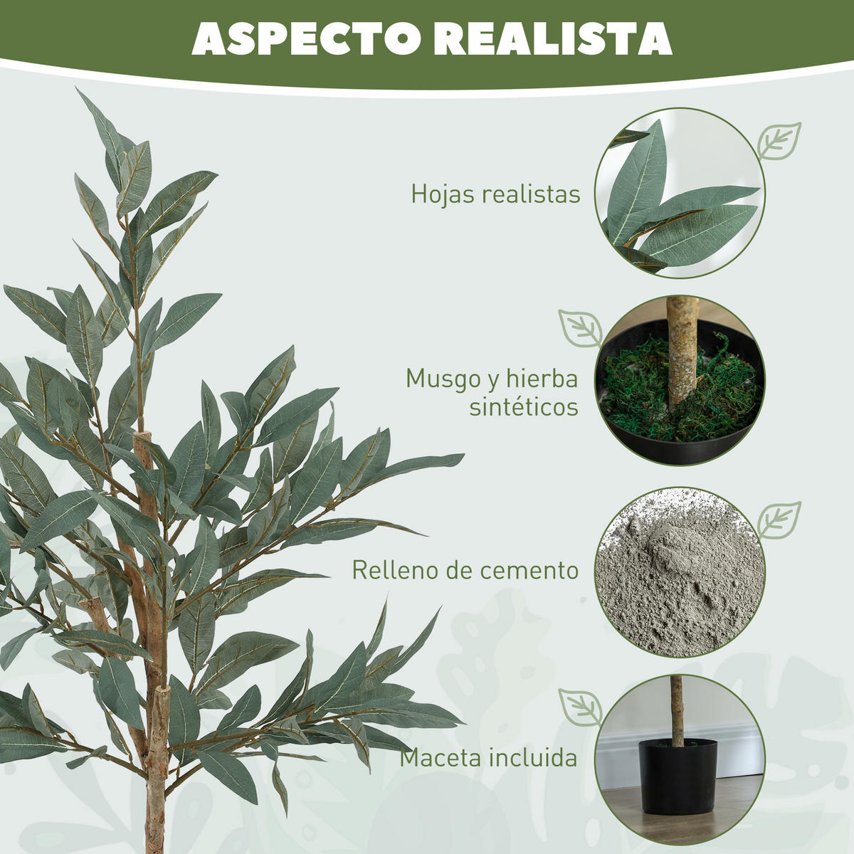 KUNSTPFLANZE, Künstlicher Lorbeerbaum 120 cm, für Zuhause, Büro, Balkon, Schlafzimmer, dekorativ, Grün - Multicolor, Kunststoff (120cm) - FORIOUS