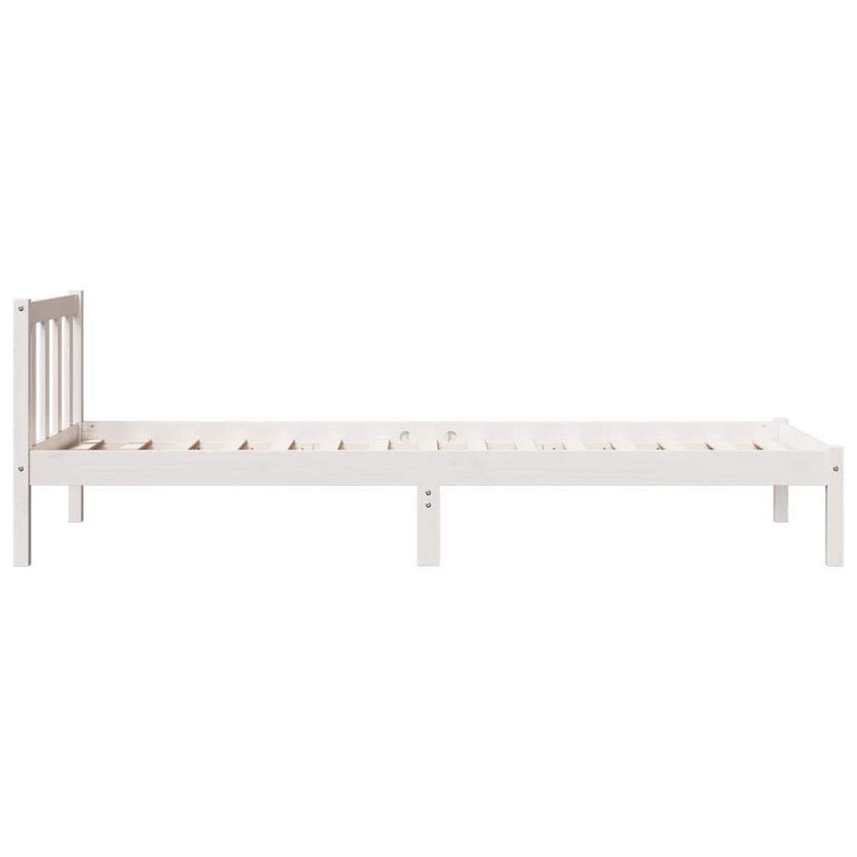 MASSIVHOLZBETT Extra Lang Ohne Matratze Weiss 100/220 Kieferholz - Weiß, Holz (100/220cm) - vidaXL