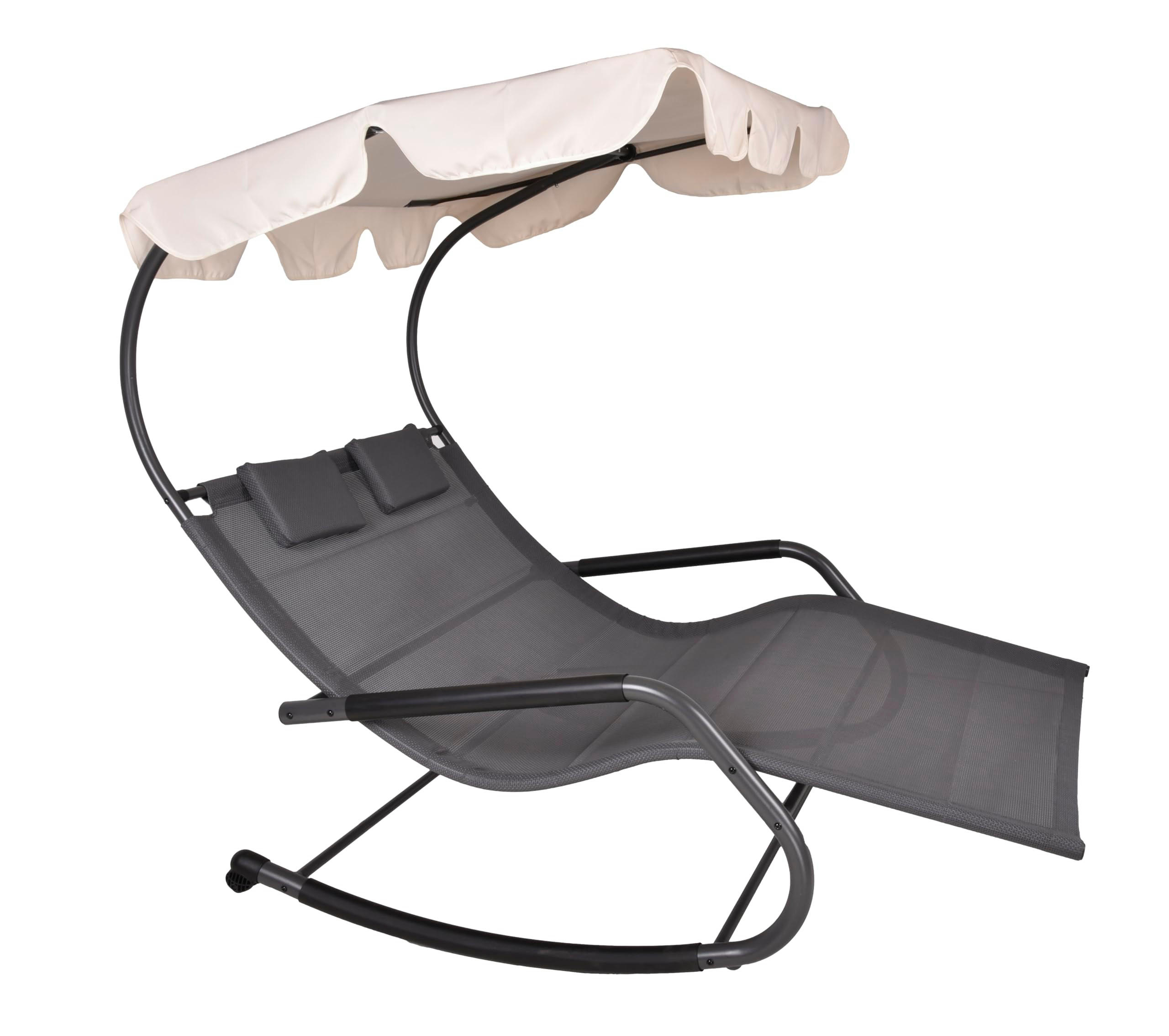 DOPPEL-SCHAUKELLIEGE Amina Anthrazit - Anthrazit, Kunststoff (138/160/200cm) - DELUKE